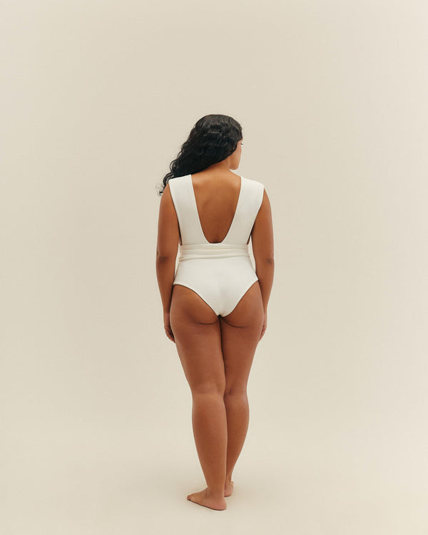 CREPE V SWIMSUIT OFF-WHITE