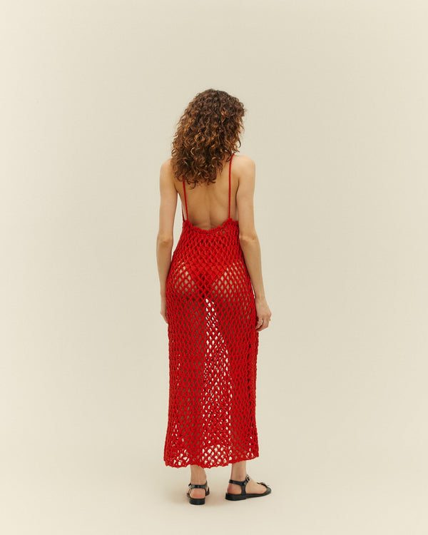 KNIT MOANA DRESS RED